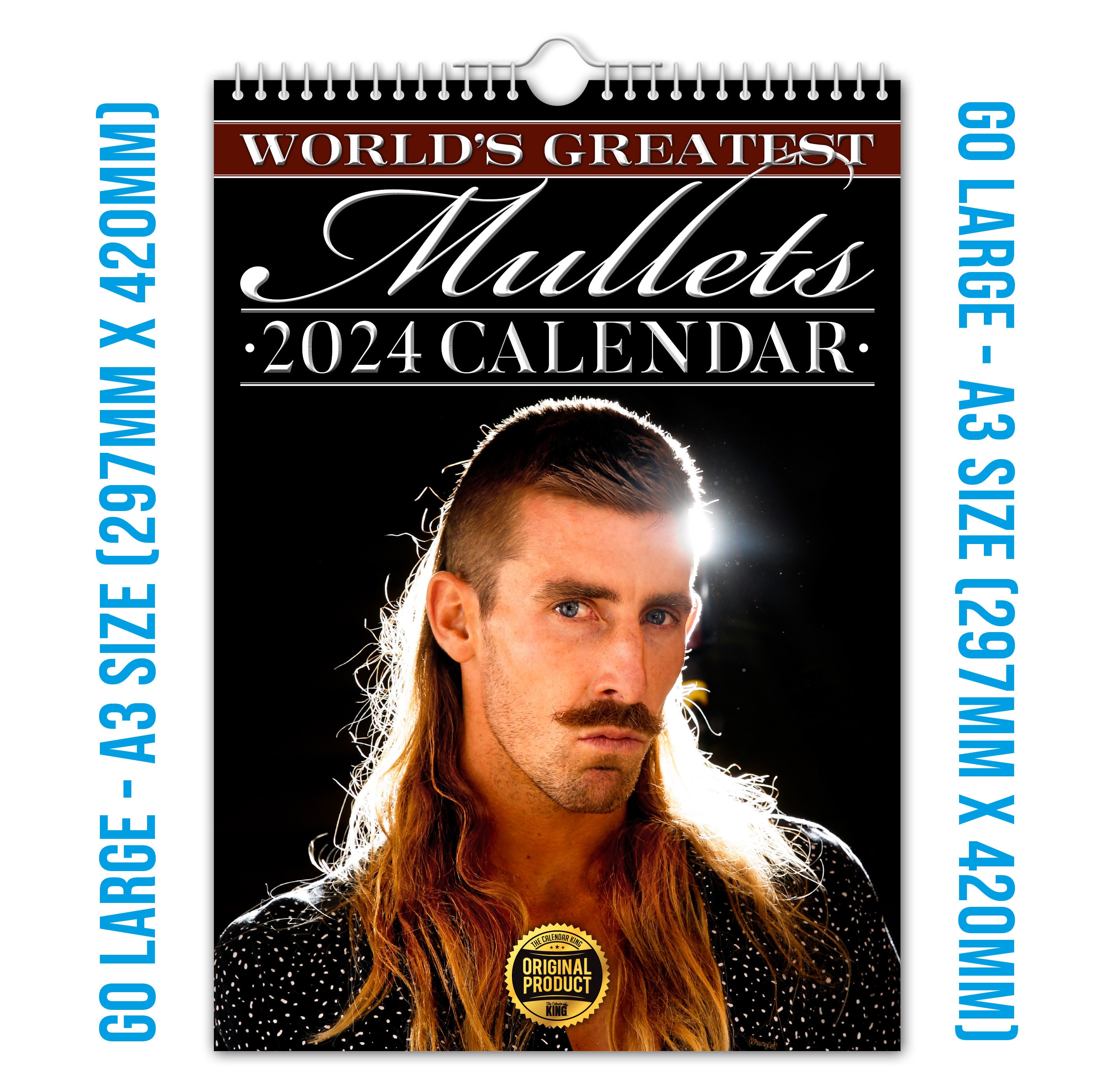 World's Greatest Mullets 2024 Wall Calendar // Funny / Quirky