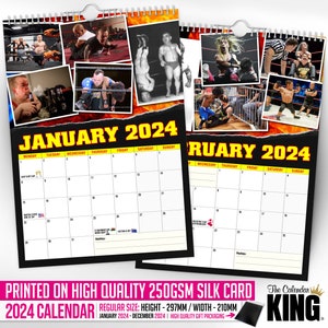 Miniature Wrestling 2024 Wall Calendar // Funny / Quirky / Christmas / Birthday / Gift Idea / Present / Novelty / Humour / Secret Santa image 2