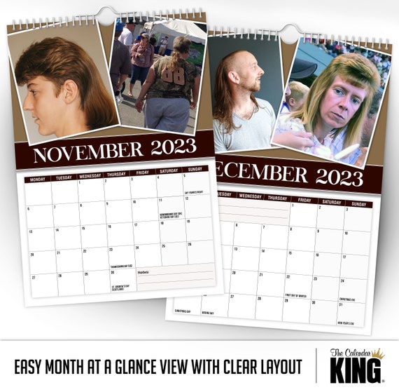 World's Greatest Mullets 2023 Wall Calendar // Funny / - Etsy