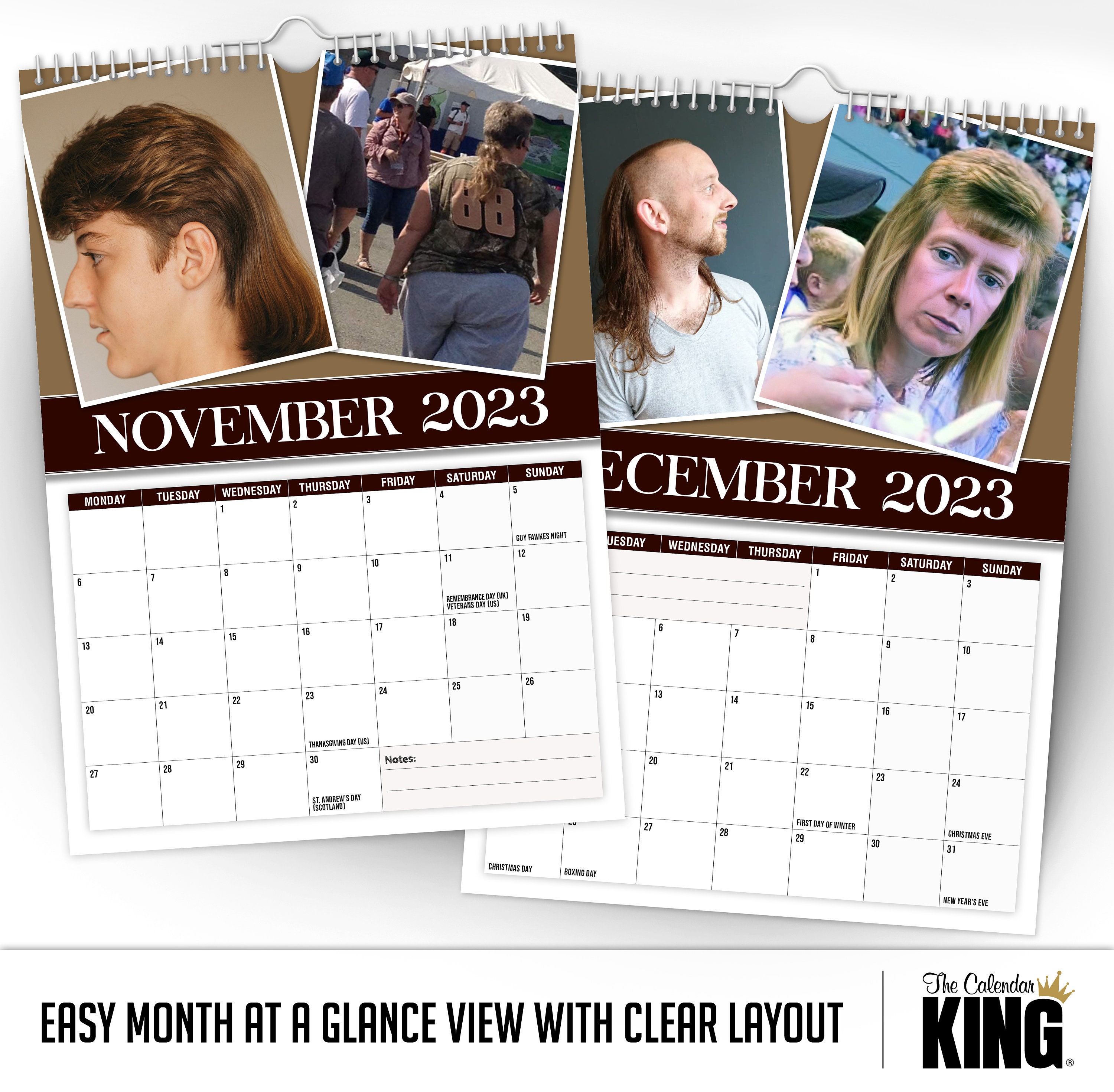 World's Greatest Mullets 2023 Wall Calendar // Funny / - Etsy