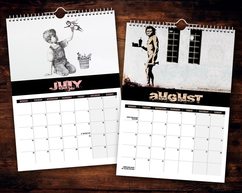 Weihnachten 2022 Arbeitstage Banksy 2022 Wandkalender / Kunst / Kreativ / Weihnachten / Etsy