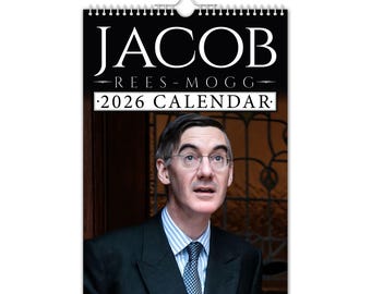 Jacob Rees-Mogg - Calendario da parete 2026 Divertente / Stravagante / Natale / Compleanno / Idea regalo / Presente / Novità / Umorismo / Babbo Natale segreto