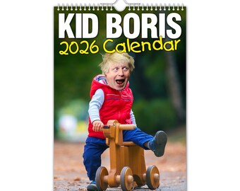 Kid Boris / Boris Johnson - Calendario da parete 2026 // Divertente / Stravagante / Natale / Compleanno / Idea regalo / Presente / Novità / Umorismo