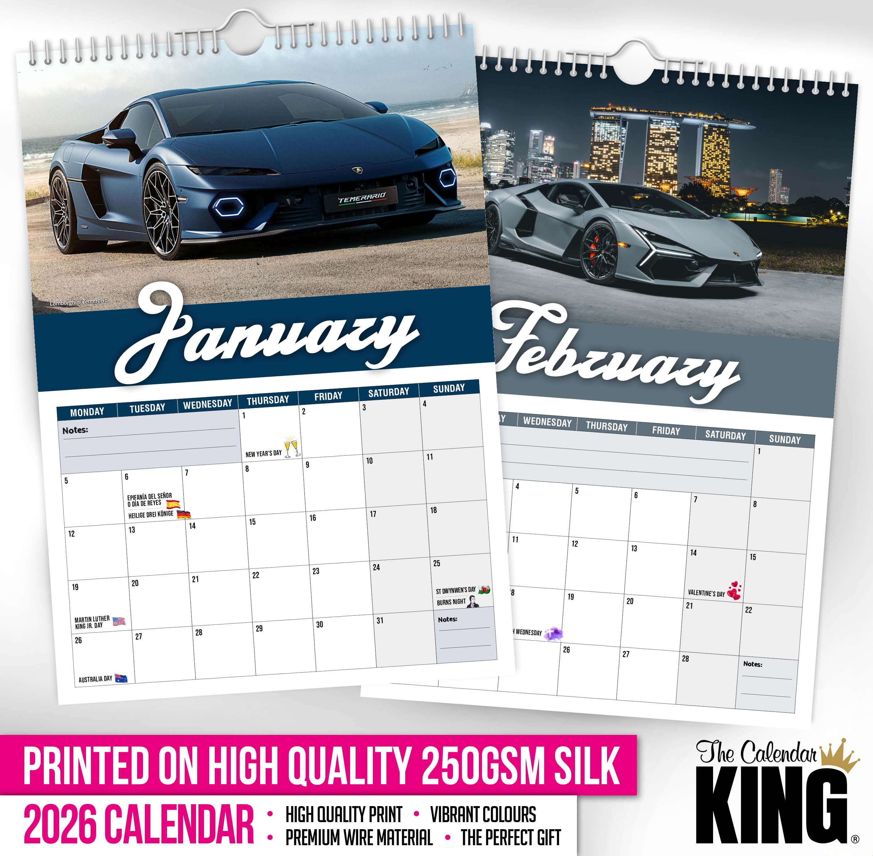 Lamborghini - 2026 Wall Calendar // Cars / Motoring