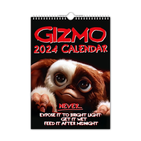 Gizmo - 2024 Wall Calendar // Funny / Quirky / Christmas / Birthday / Gift Idea / Present / Novelty / Humour / Secret Santa