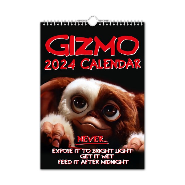 Gizmo - 2024 Wall Calendar // Funny / Quirky / Christmas / Birthday / Gift Idea / Present / Novelty / Humour / Secret Santa