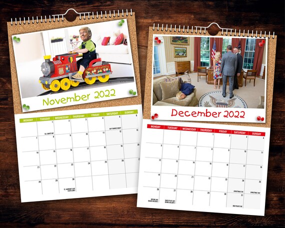 Trumps Schedule Christmas 2022 Kid Trump 2022 Wall Calendar // Funny / Quirky / Christmas / | Etsy Norway