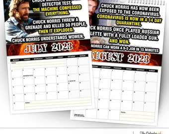 chuck-norris-2023-wall-calendar-funny-quirky-etsy