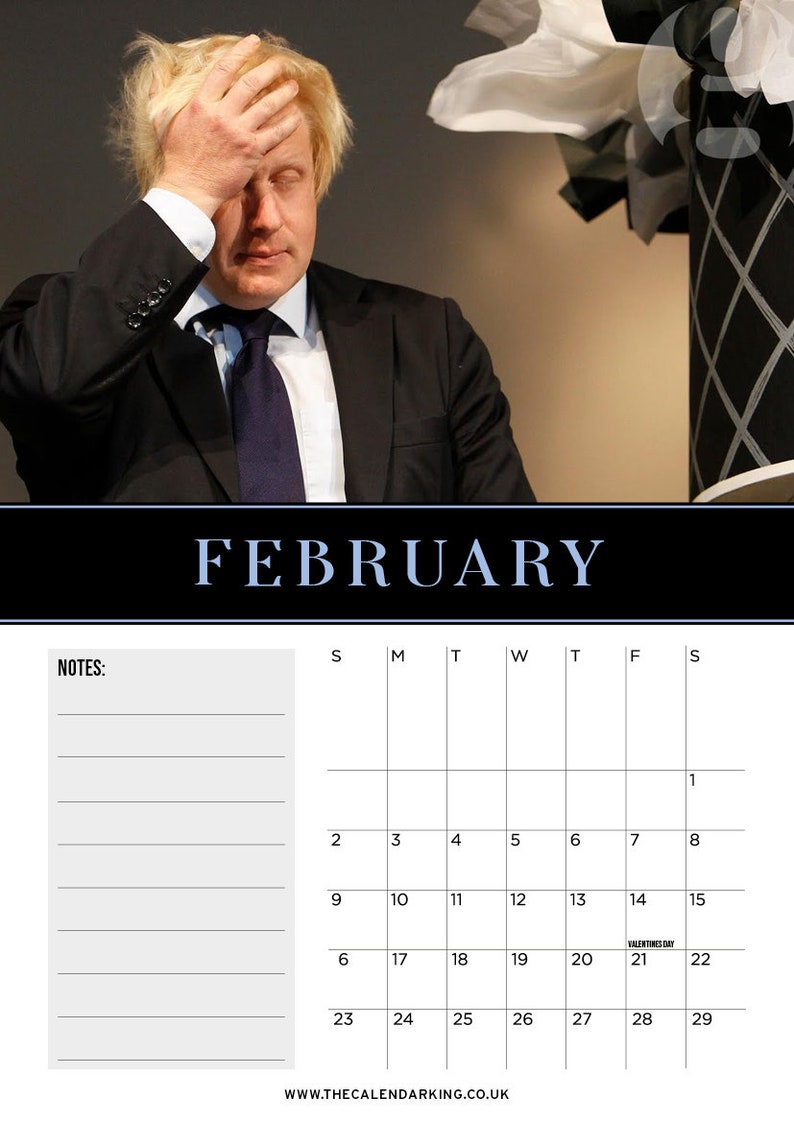 Boris Johnson 2020 Wall Calendar Funny/Quirky Etsy