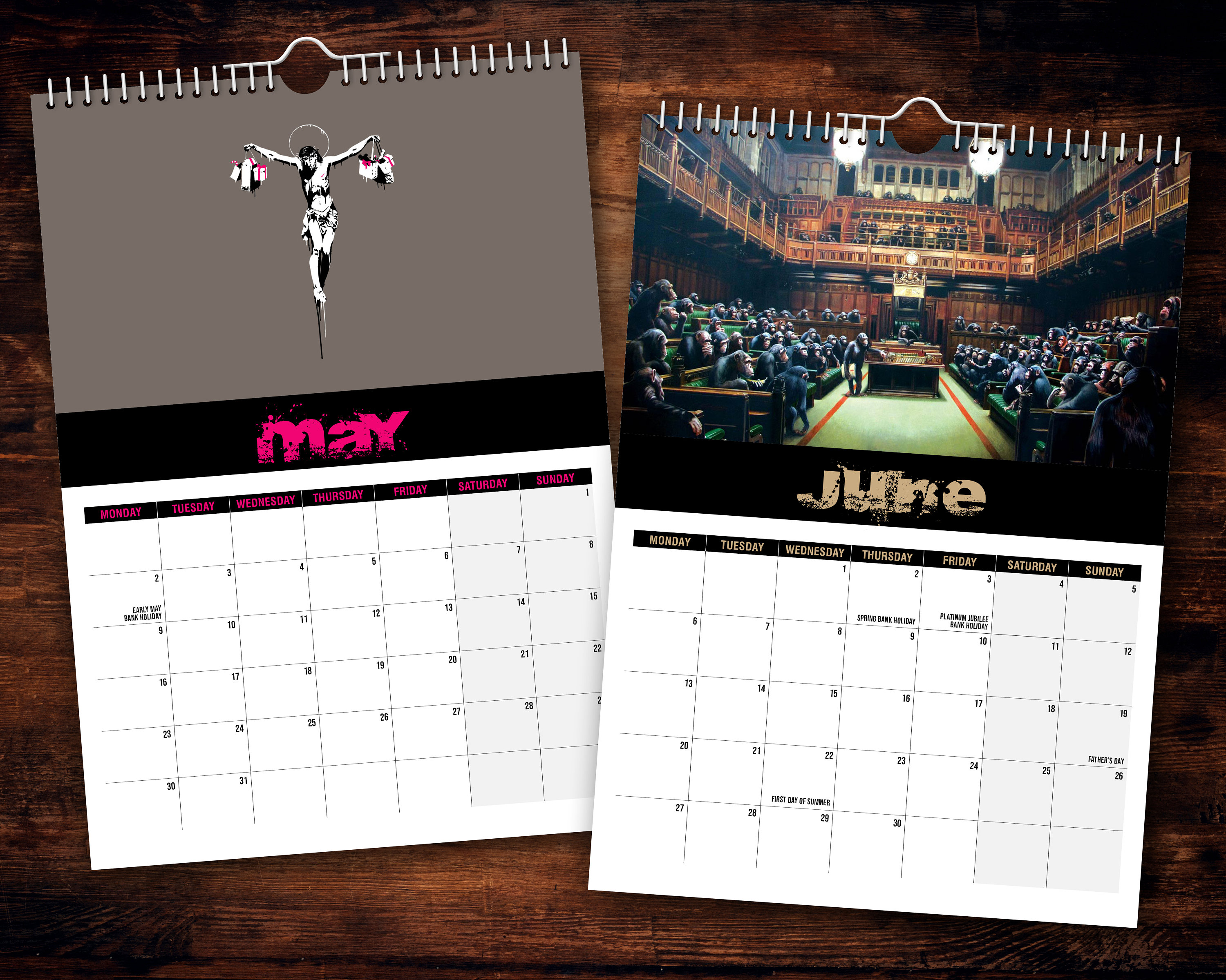 Weihnachten 2022 Kalenderwoche Banksy 2022 Wandkalender / Kunst / Kreativ / Weihnachten / Etsy