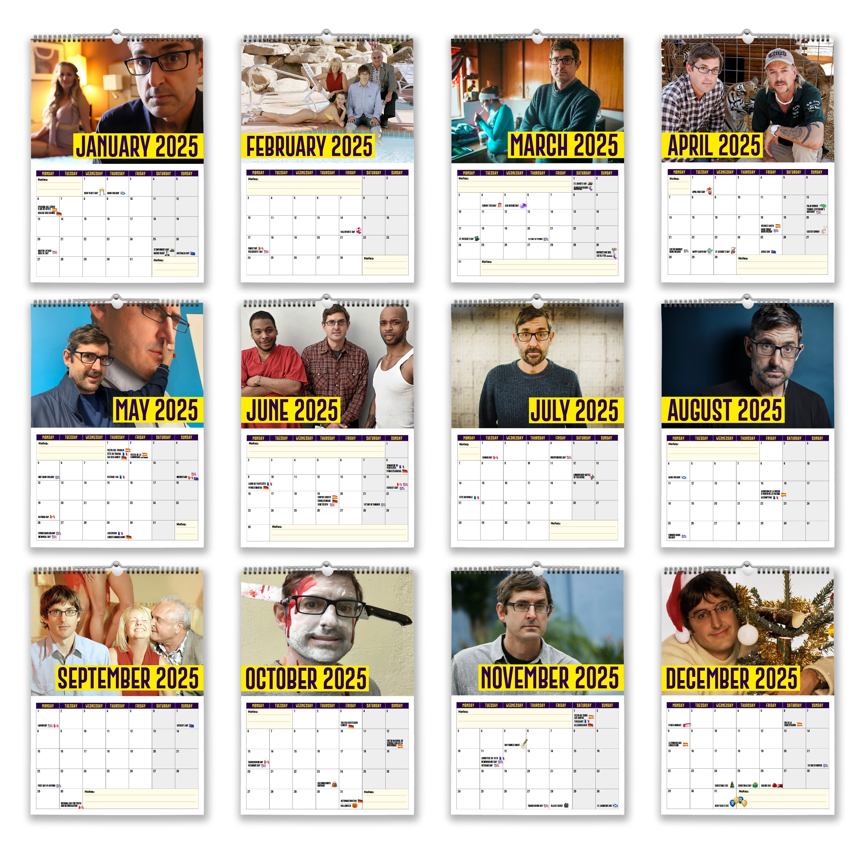 Buy Louis Theroux - 2025 Wall Calendar // Funny / Quirky