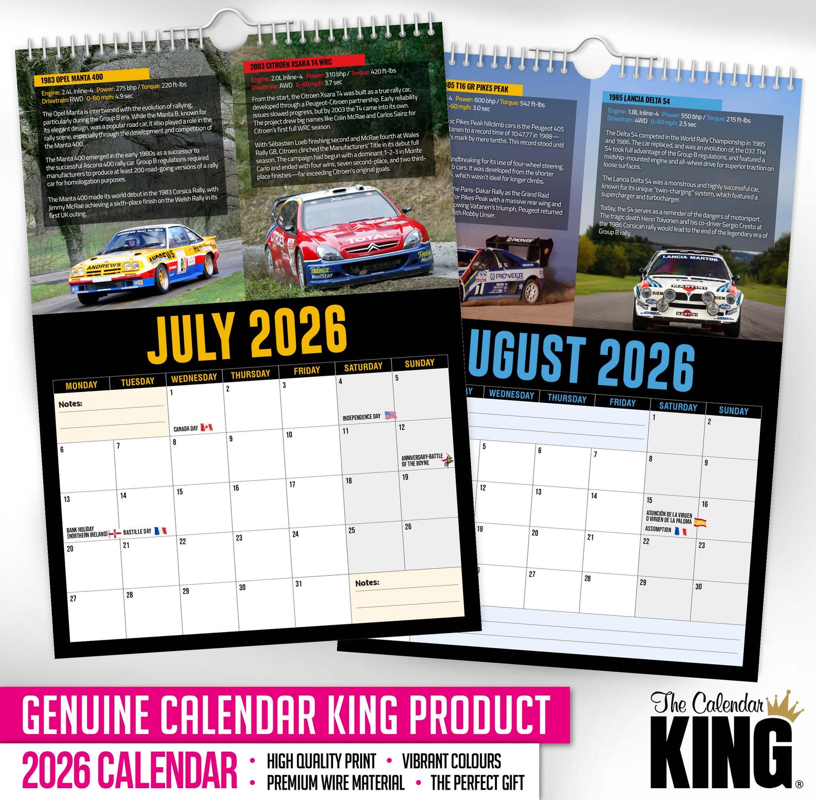 Wall Rally World's Greatest Rally Cars - 2026 Wall Calendar // Cars / Motoring ...