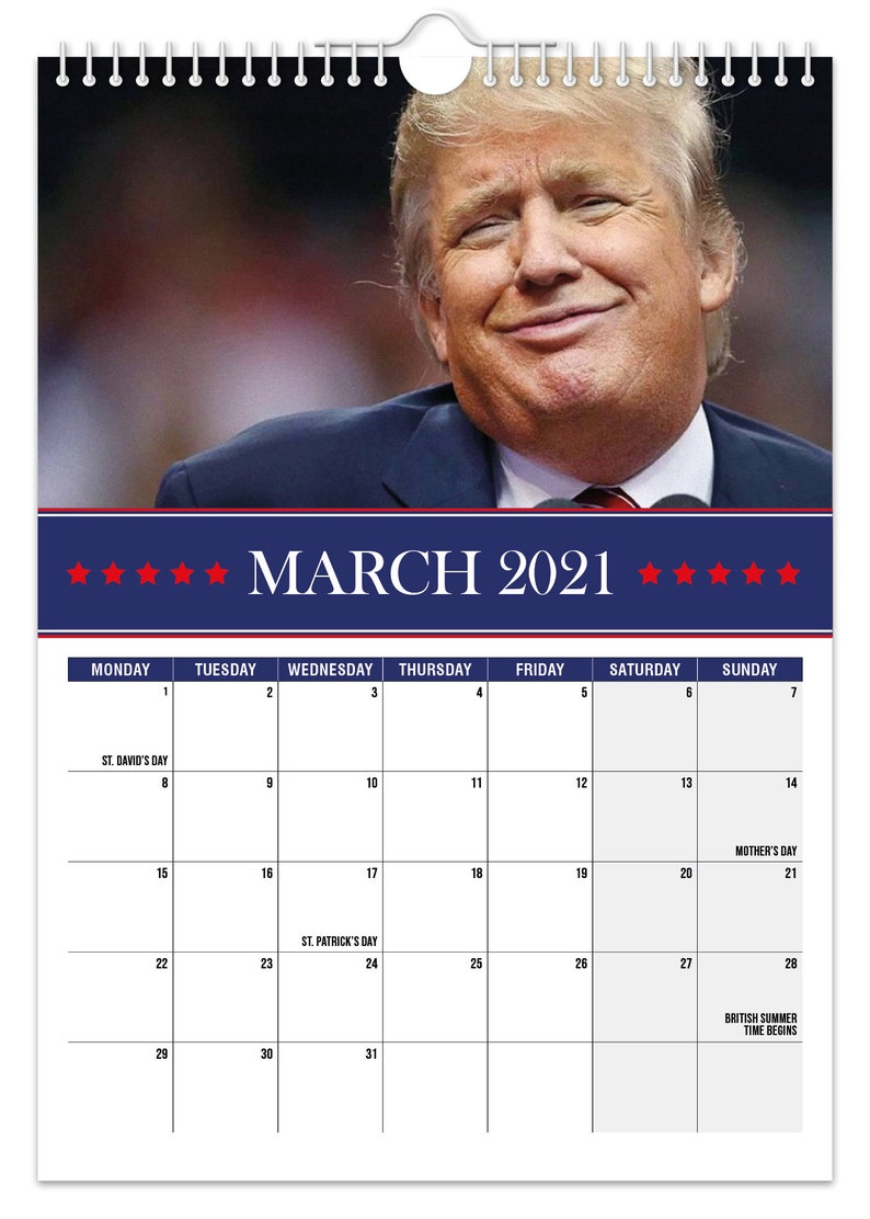 Donald Trump 2021 Wall Calendar // Funny / Quirky / Etsy