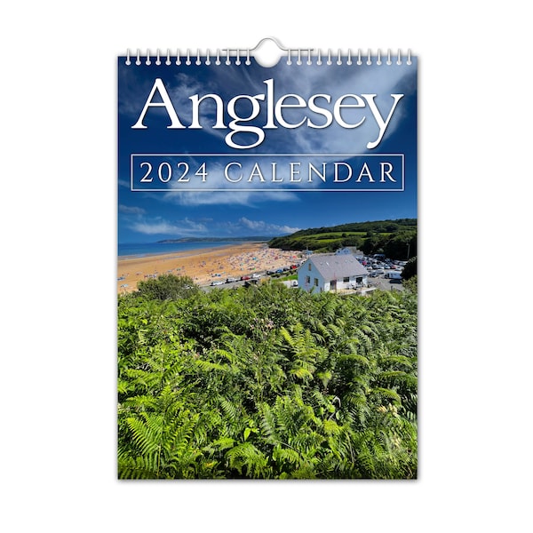 Anglesey - 2024 Wall Calendar // North Wales / Christmas / Birthday / Gift Idea / Present / Novelty / Humour / Secret Santa