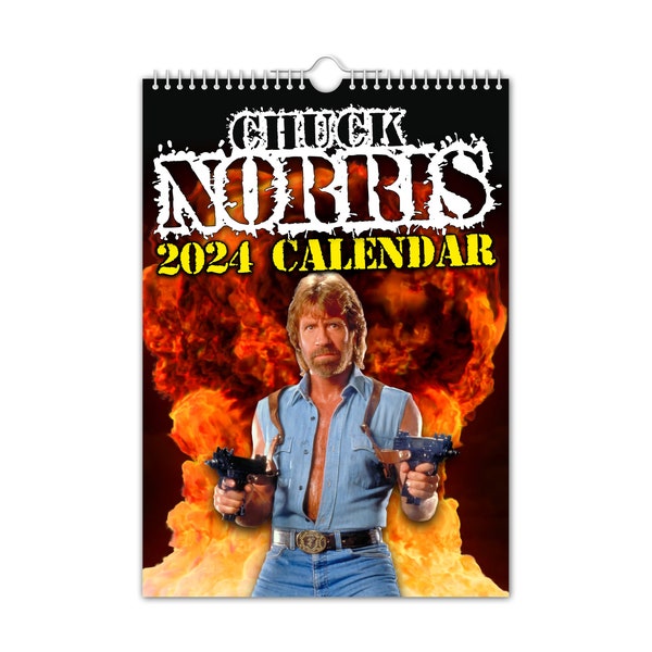 Chuck Norris - 2024 Wall Calendar // Funny / Quirky / Christmas / Birthday / Gift Idea / Present / Novelty / Humour / Secret Santa