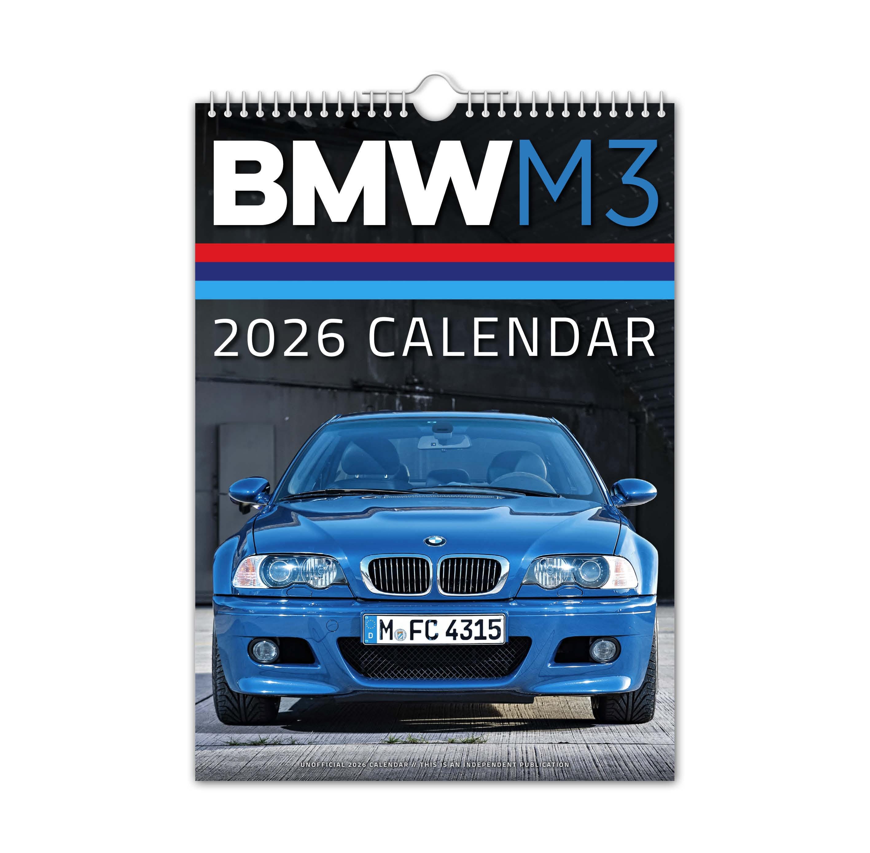 BMW M3 - 2026年壁掛けカレンダー // 車 / モーター / ノスタルジック