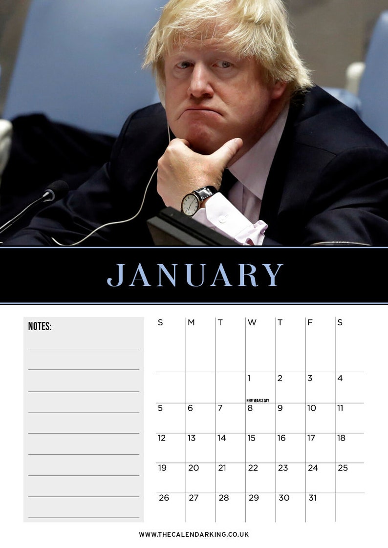 Boris Johnson 2020 Wall Calendar Funny/Quirky Etsy