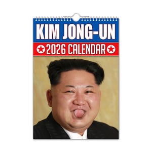 Kim Jong-un - Calendario de pared 2026 // Divertido/Peculiar/Navidad/Cumpleaños/Idea de regalo/Presentación/Novedad/Humor/Amigo invisible