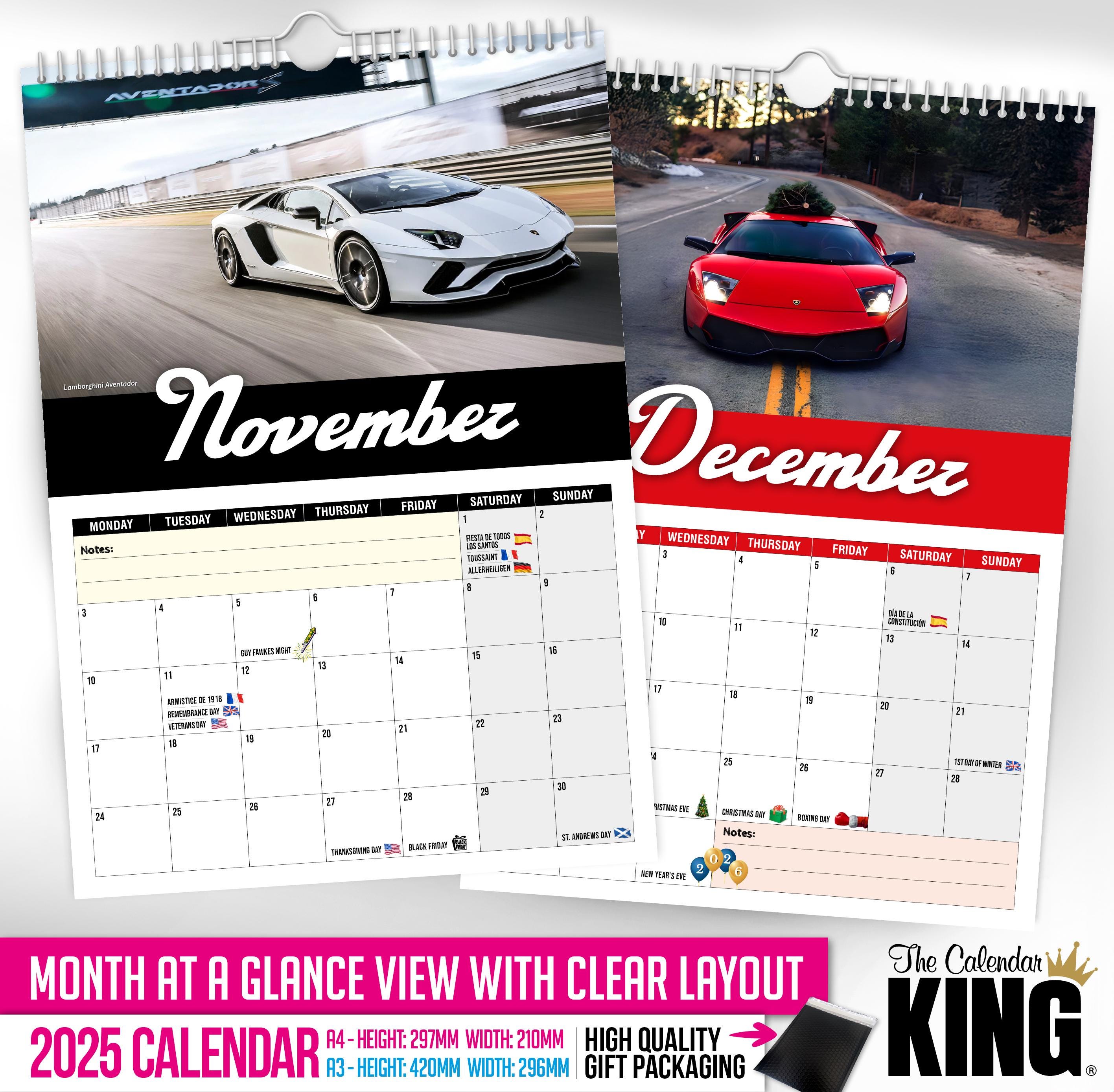 Lamborghini - 2025 Wall Calendar // Cars / Motoring