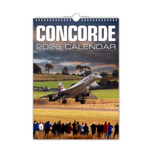 Concorde - Calendario da parete 2026 // Natale / Compleanno / Idea regalo / Presente / Novità / Aerei / Babbo Natale segreto / Aerei