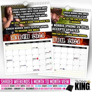 Chuck Norris 2024 Wall Calendar // Funny / Quirky / - Etsy Canada