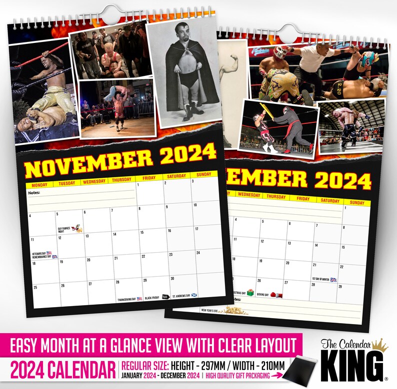 Miniature Wrestling 2024 Wall Calendar // Funny / Quirky / Christmas / Birthday / Gift Idea / Present / Novelty / Humour / Secret Santa image 7