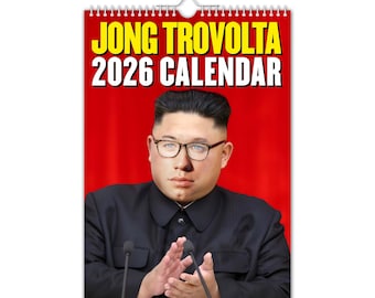 Jong Trovolta - 2026 Wall Calendar // Funny / Quirky / Christmas / Birthday / Gift Idea / Present / Novelty / Humour / Secret Santa
