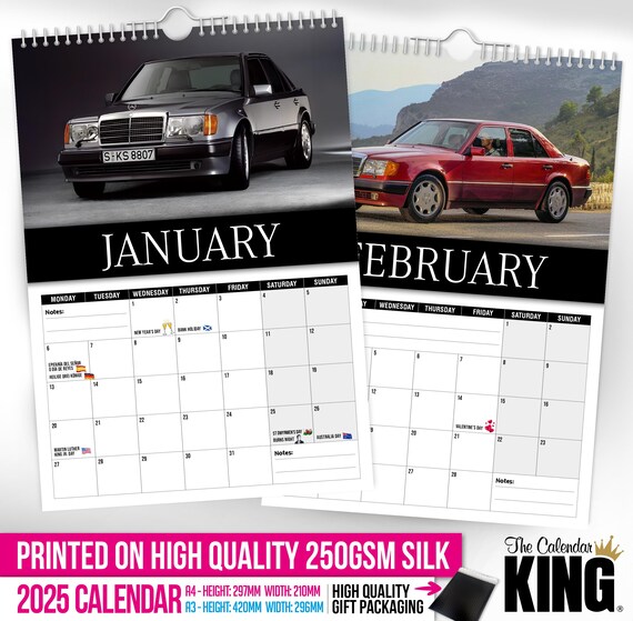 Mercedes W 124 - 2025 Wall Calendar // Cars / Motoring