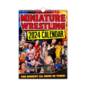 Miniature Wrestling 2024 Wall Calendar // Funny / Quirky / Christmas / Birthday / Gift Idea / Present / Novelty / Humour / Secret Santa image 1