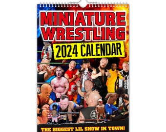 Miniatuur Worstelen - 2024 Wandkalender // Grappig / Eigenzinnig / Kerst / Verjaardag / Cadeau Idee / Cadeau / Nieuwigheid / Humor / Secret Santa