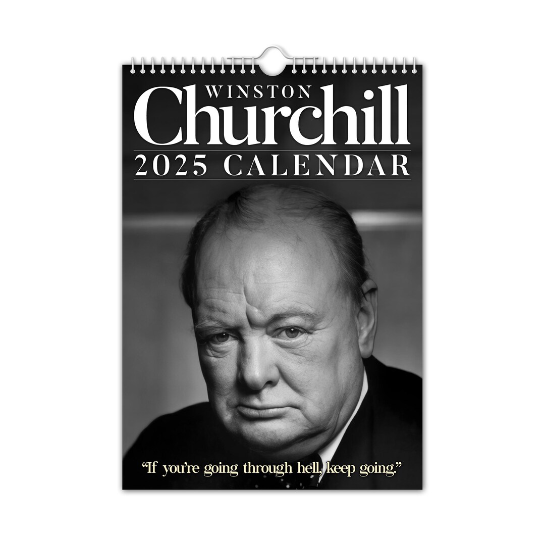 Citazioni di Winston Churchill Calendario da parete 2025 // Natale