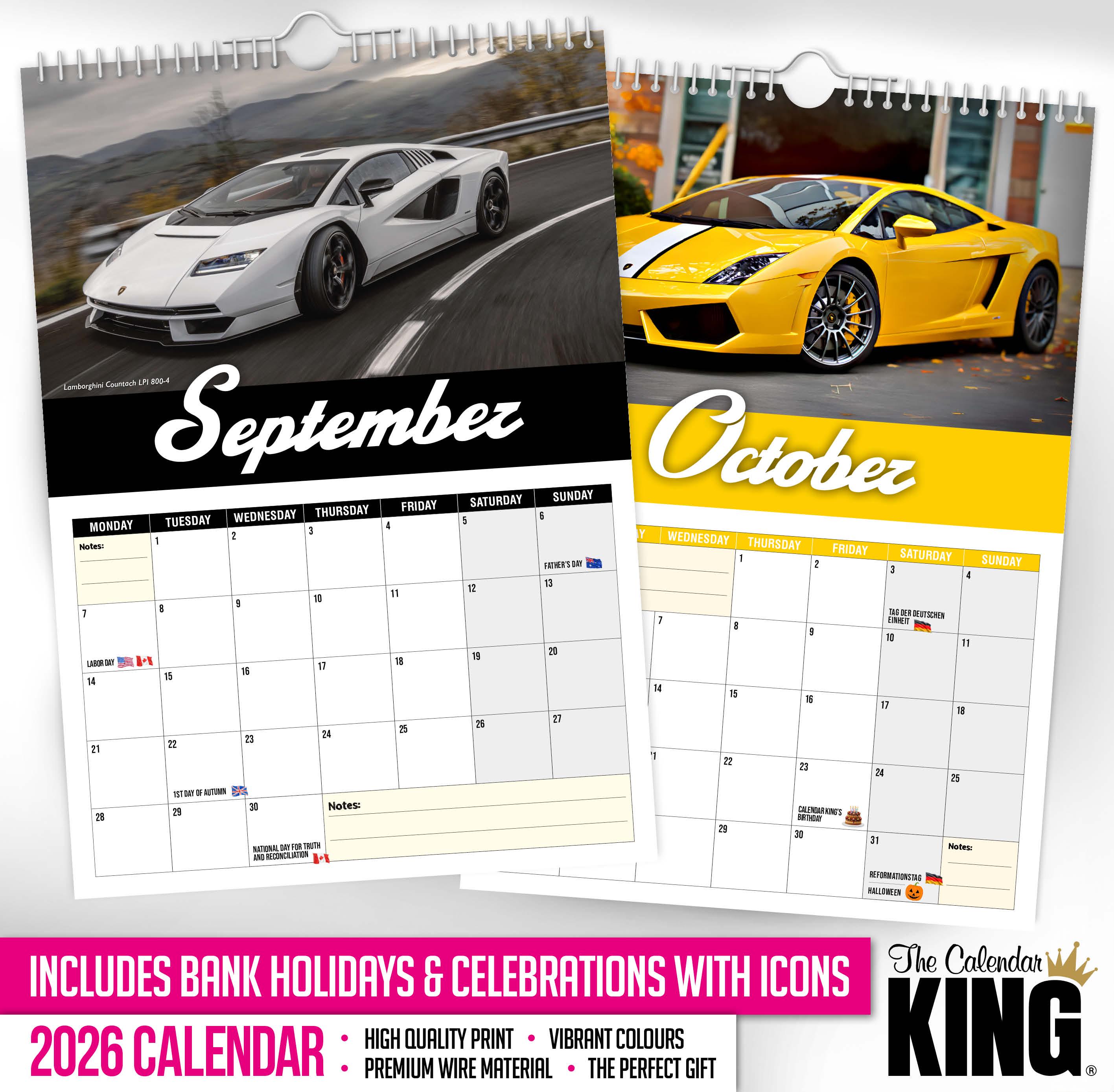 Lamborghini - 2026 Wall Calendar // Cars / Motoring
