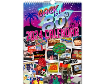 Back to the 80’s - 2024 Wall Calendar - Nostalgic / Quirky / Christmas / Birthday / Gift Idea / Present / Novelty / Secret Santa