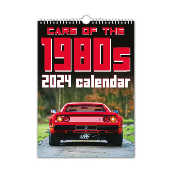 Cars of the 1980's - 2024 Wall Calendar // Cars / Motoring / Christmas / Birthday / Gift Idea / Present / Novelty / Humour / Secret Santa