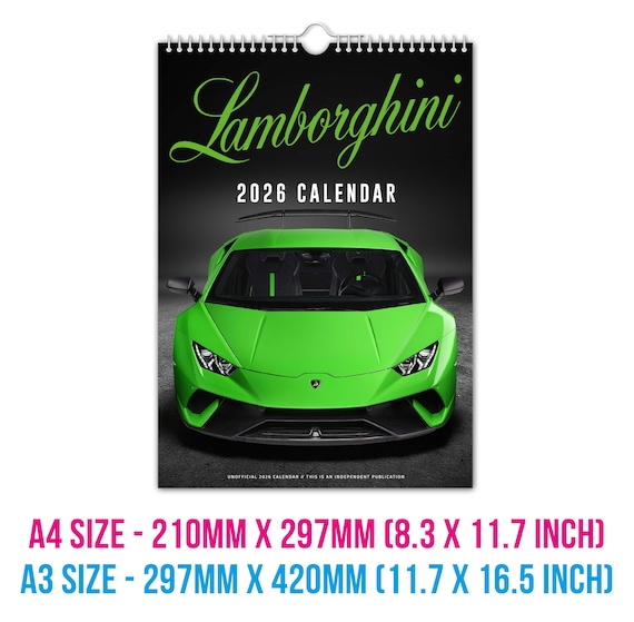 ランボ - 2026年壁掛けカレンダー // 車 / モータースポーツ