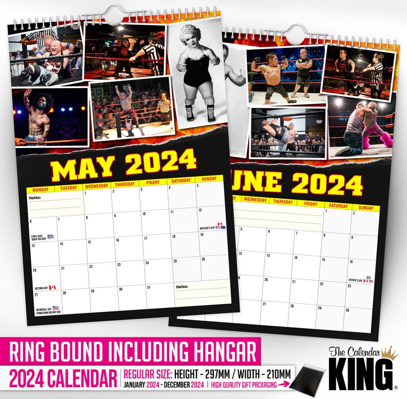 Miniature Wrestling 2024 Wall Calendar // Funny / Quirky / Christmas / Birthday / Gift Idea / Present / Novelty / Humour / Secret Santa image 4