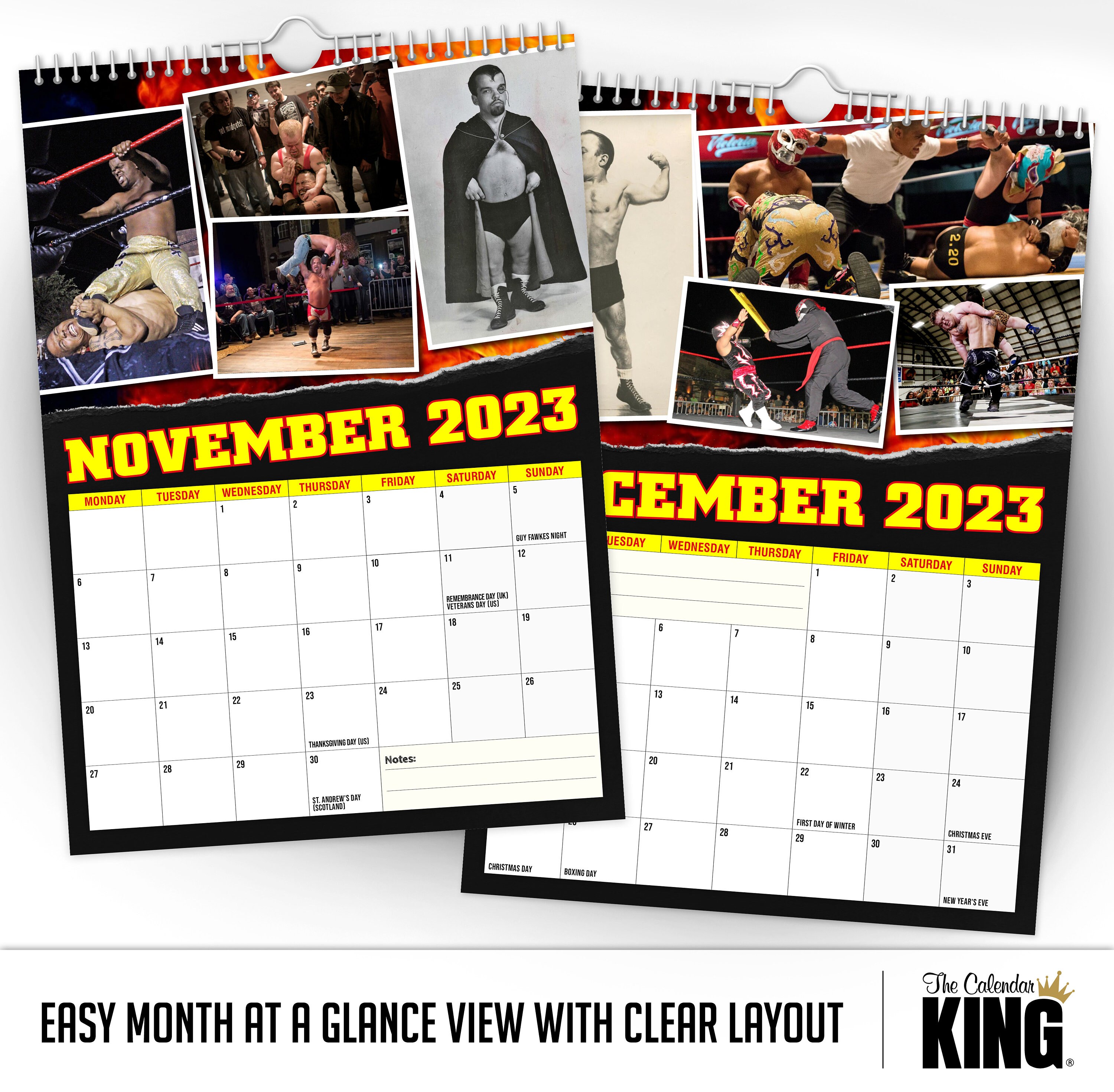 Miniature Wrestling 2023 Wall Calendar // Funny / Quirky / Etsy