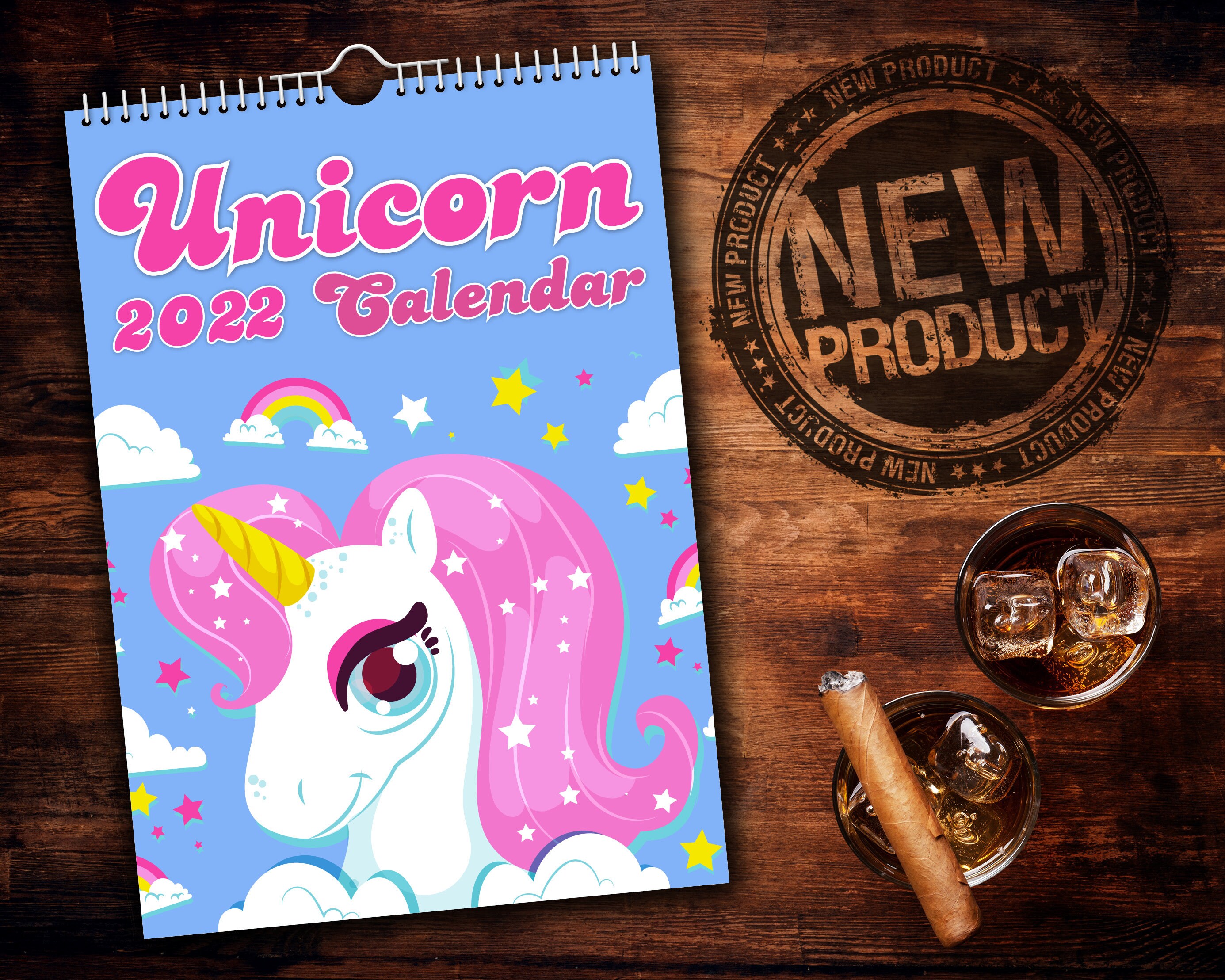 Unicorns Christmas 2022 Unicorn 2022 Wall Calendar // Kids / Children's / | Etsy