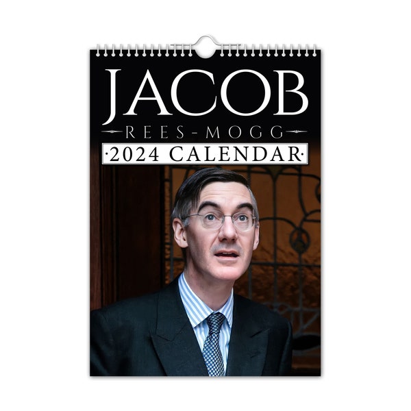 Jacob Rees-Mogg - Calendario de pared 2024 (A4) mDivertido / Peculiar / Navidad / Cumpleaños / Idea de regalo / Presente / Novedad / Humor / Papá Noel secreto