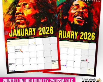 Bob Marley - ART - 2026 Wall Calendar // Funny / Quirky