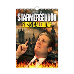 Starmergeddon / Starmer - Calendario da parete 2025 // Divertente / Stravagante / Natale / Compleanno / Idea regalo / Presente / Novità / Umorismo