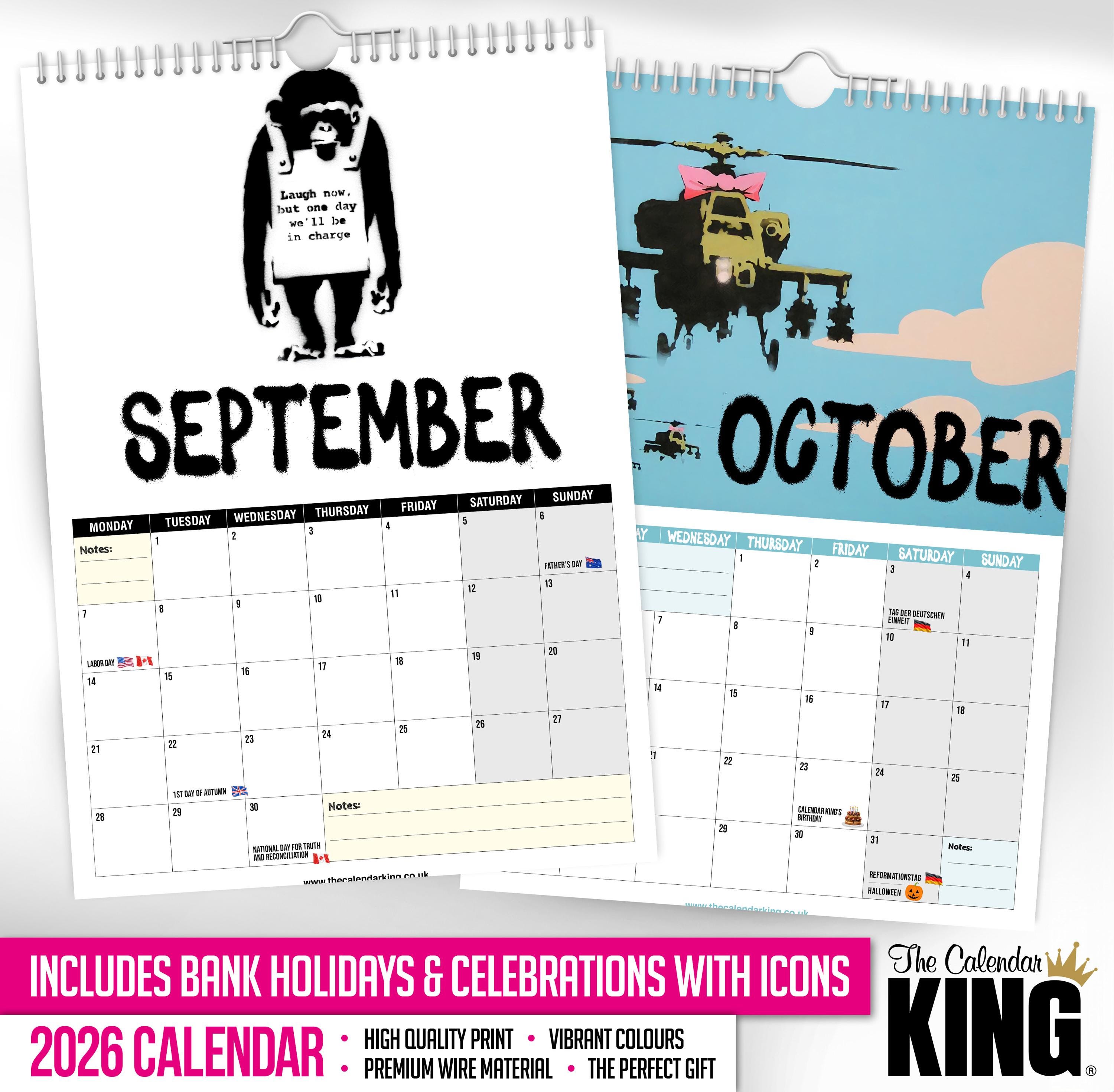 The Calendar King - British Roadworks - 2025 Wall Calendar - A4 Size