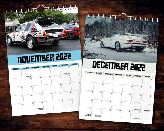 2022 Car Calendar Cars Of The 1980'S 2022 Wall Calendar // Cars / Motoring | Etsy Uk