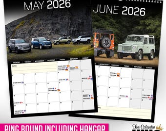 The Calendar King - Landy Defender - Landie Defender - 2026 Wall Calendar - A4 Size - Unofficial // Nostalgic/Classic Car/Christmas/Birthday/Gift Idea/ Present/Novelty