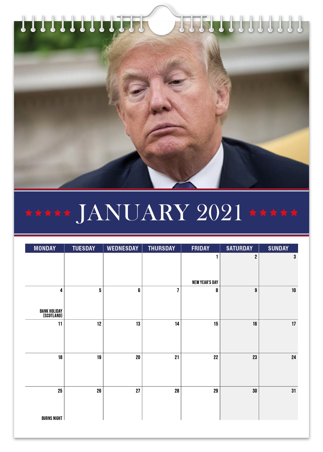 Donald Trump 2021 Wall Calendar // Funny / Quirky / Etsy