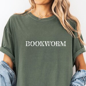 Bookworm T-Shirt, Bookish Tee, Teacher Book Shirt, Reading Shirt, Comfort Colors, Gift for Librarian, Book Lovers Gift, Distressed Tee,BO016