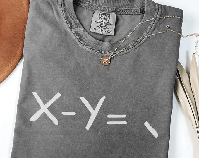 X - Y Math Equation T-Shirt, 100% Cotton, Sizes S - 3XL, 8 Colors