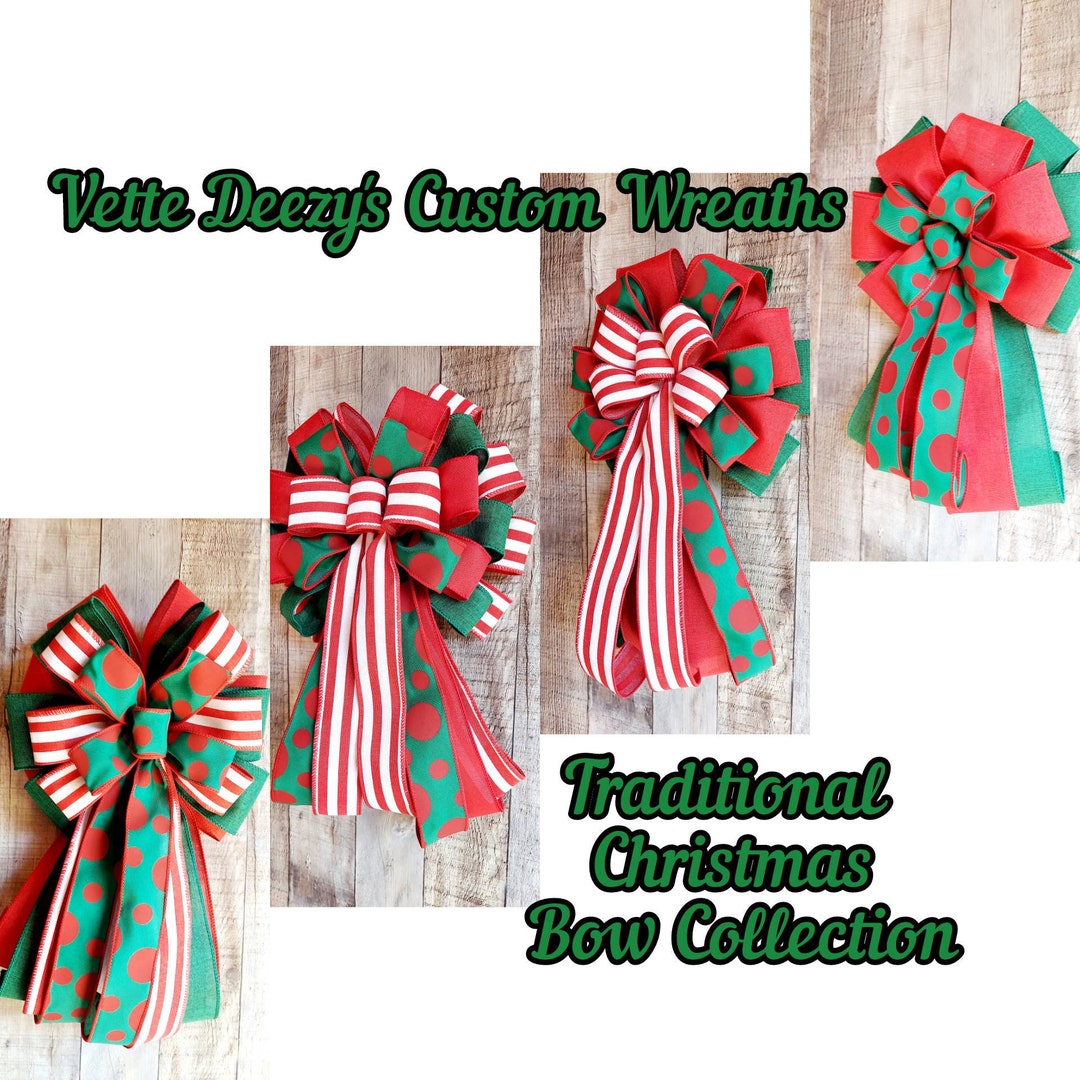 Christmas Bow, Christmas Wreath Bow, Christmas Lantern Bow, Christmas