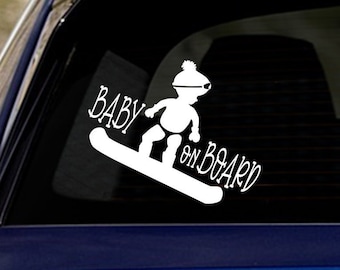 Baby On Board Snowboard Car Decal | Winter Sports Bumper Sticker