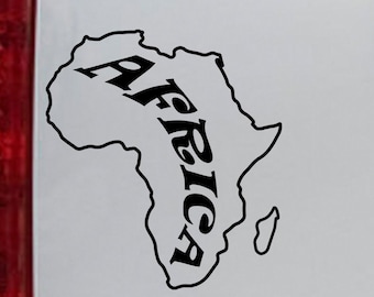 Africa Map Car Decal: Gloss Vinyl Sticker